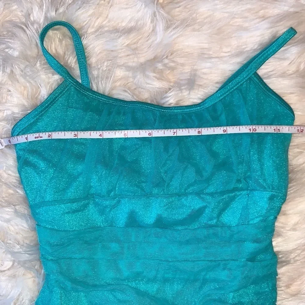 Body Wrappers P735 Dance Skate dress camisole gathered mesh skirt overlay